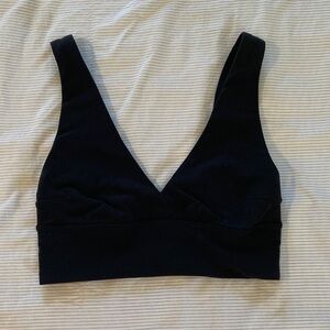 lululemon athletica Black V-neck yoga bra